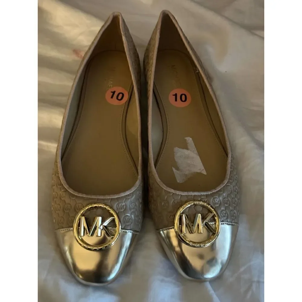Michael kors MK amanda embossed leather ballet flats